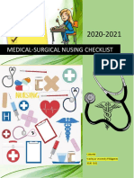 Medical-Surgical Nusing Checklist: Conams Wesleyan University Philippines 2020-2021
