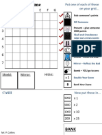 THE PIRATE GAME Class Sheet