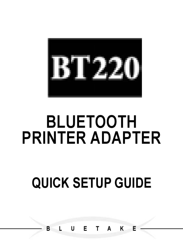 Bluetooth Printer Adapter Quick Setup Guide PDF Radio
