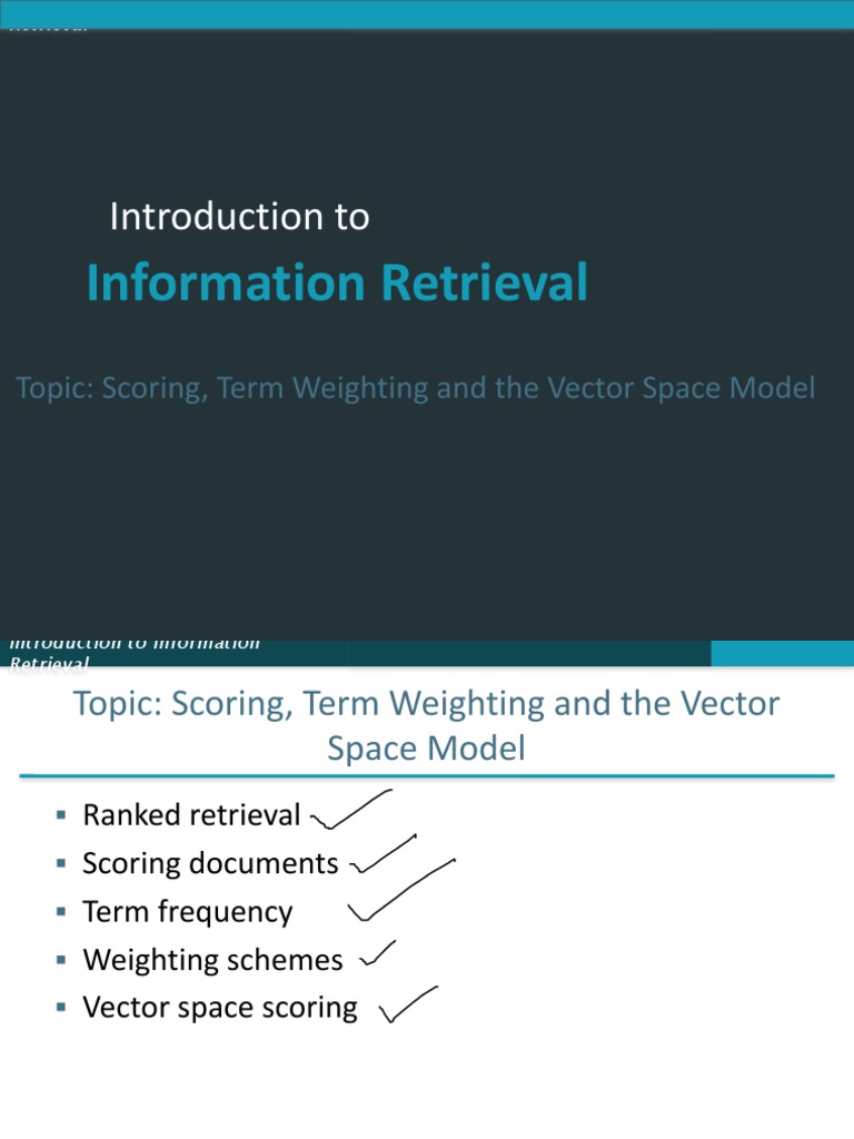Vector Space Model in Information Retrieval | PDF | Information ...