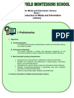 I. Preliminaries: Lesson: Introduction To Media and Information Literacy