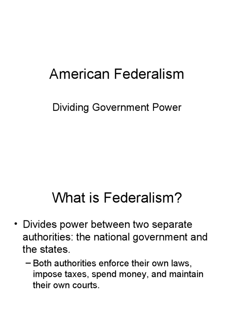 Understanding American Federalism | PDF