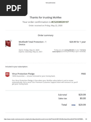Form Print Invoice Mcaffe