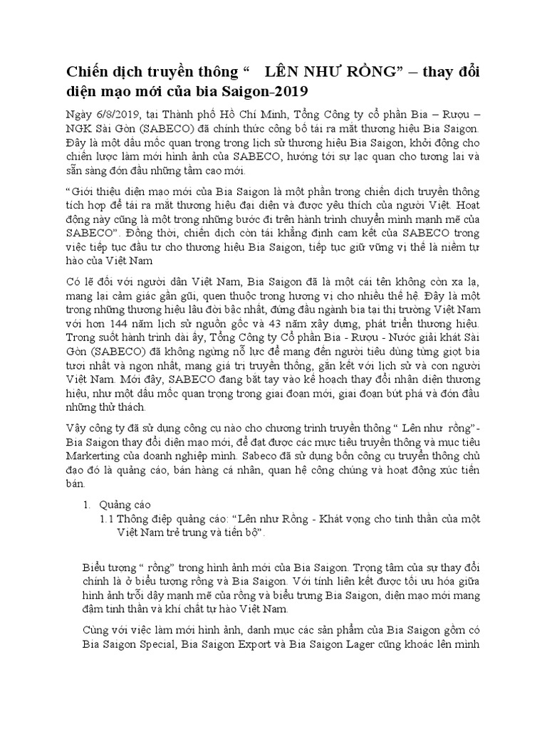 Chin DCH Truyn Thong Sabeco | PDF