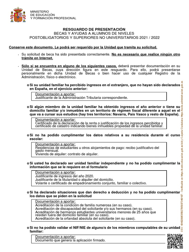Becas Y Ayudas A Alumnos de Niveles Postobligatorios Y Superiores No ...