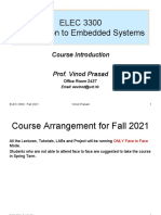 ELEC 3300 Introduction To Embedded Systems: Course Introduction Prof. Vinod Prasad