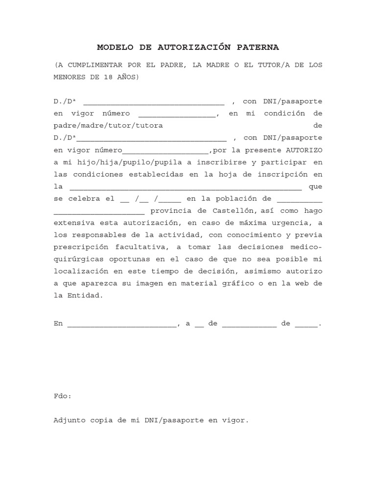 Modelo Autorizacion Paterna PDF