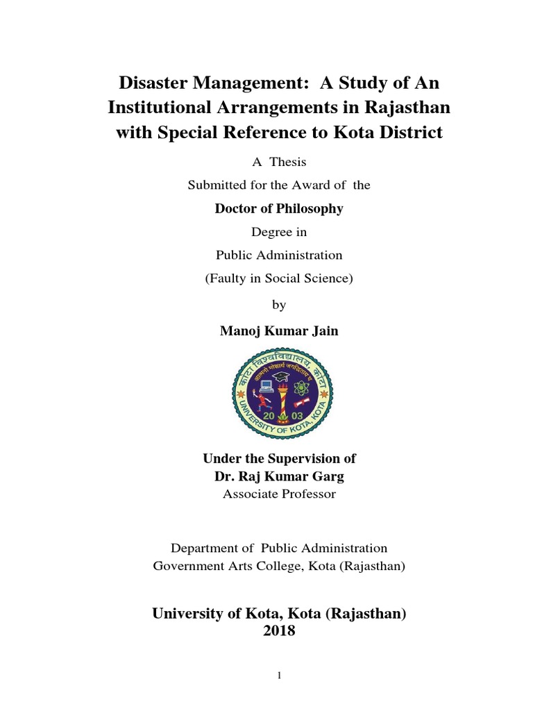 Manoj Kumar Jain Public Administration | PDF | Emergency Management ...