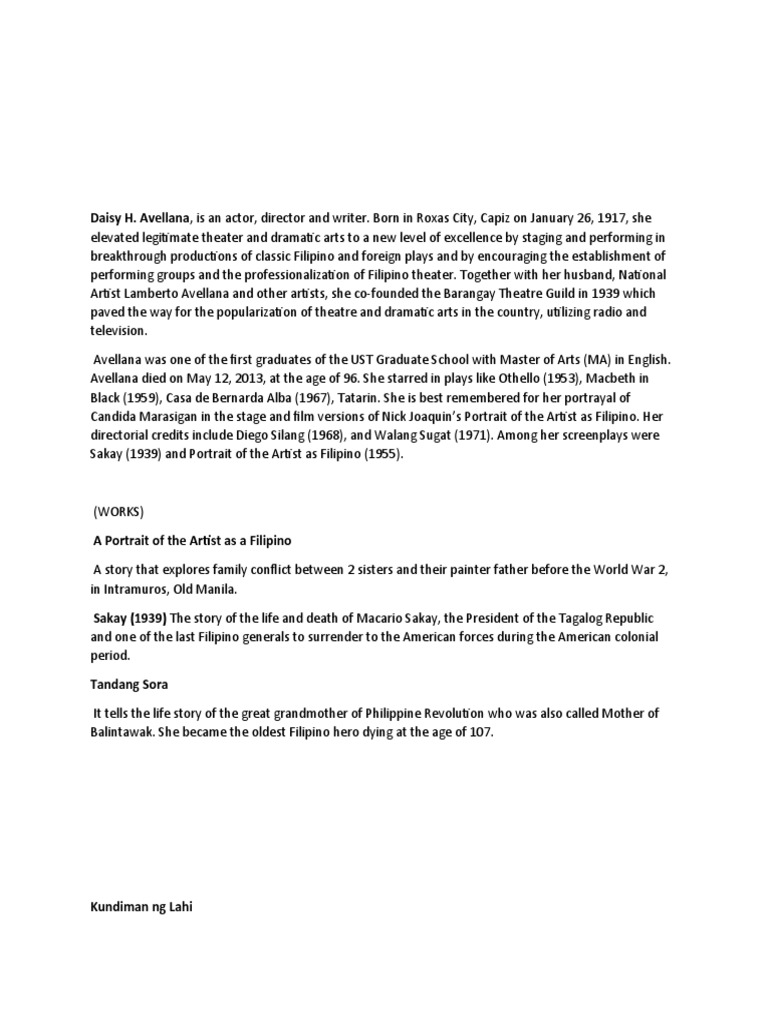 Daisy H. Avellana, Is An Actor, Director and Writer. Born in Roxas City