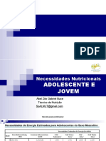 Necessidades Nutricionais ADOLESCENTE E JOVEM