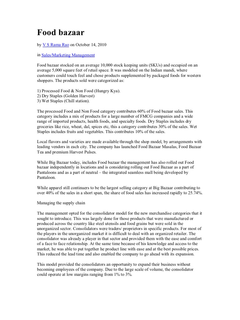 food bazaar Retail Foods