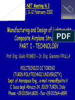 Manufacturing and Design of Lightweight Composite Airplane Structures. Part I - Technology