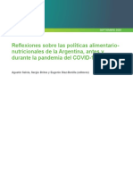 Reflexiones Sobre Las Políticas Alimentarionutricionales de La Argentina, Antes y 2020