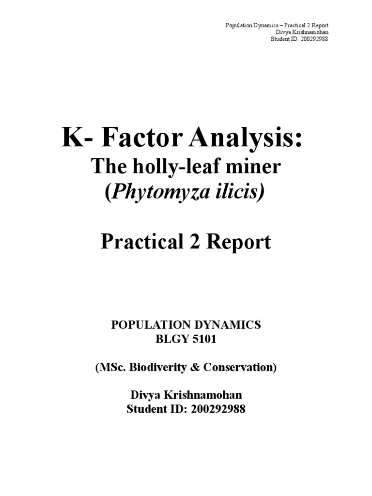 K Factor Analysis PDF Pupa Leaf