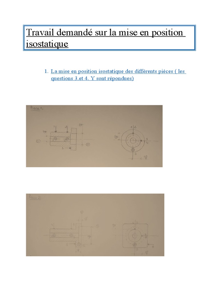 Mise en position isostatique des pièces PDF Perçage Mécanique — free download