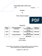 Synopsis On "Power Bank For Laptop": Employability Skills & Mini Project