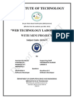SJB Institute of Technology: "Web Technology Laboratory With Mini Project"