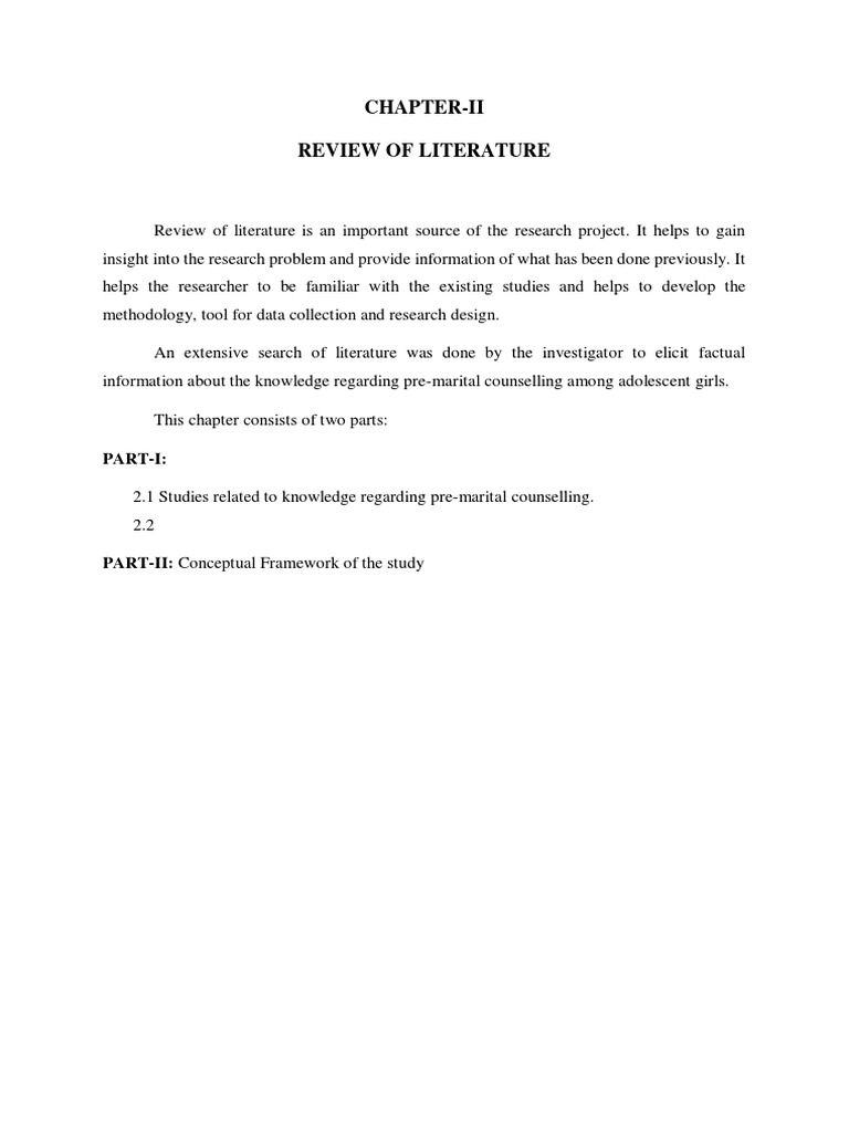 Chapter-Ii Review of Literature | PDF | Marriage