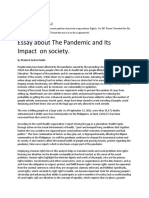 Essay About The Pandemic and Its Impact On Society.: Eapp Synch Act 1 Ms. Janica Bea Ayad
