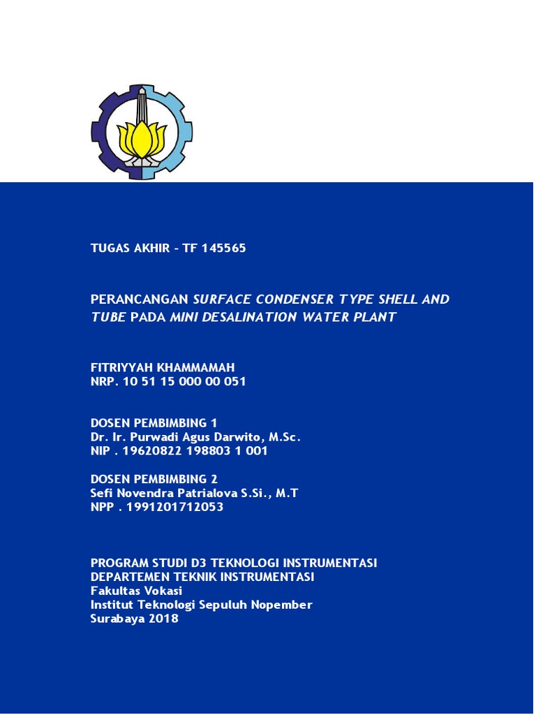 Desain Kondensor Shell & Tube Desalinasi | PDF | Teknologi & Rekayasa