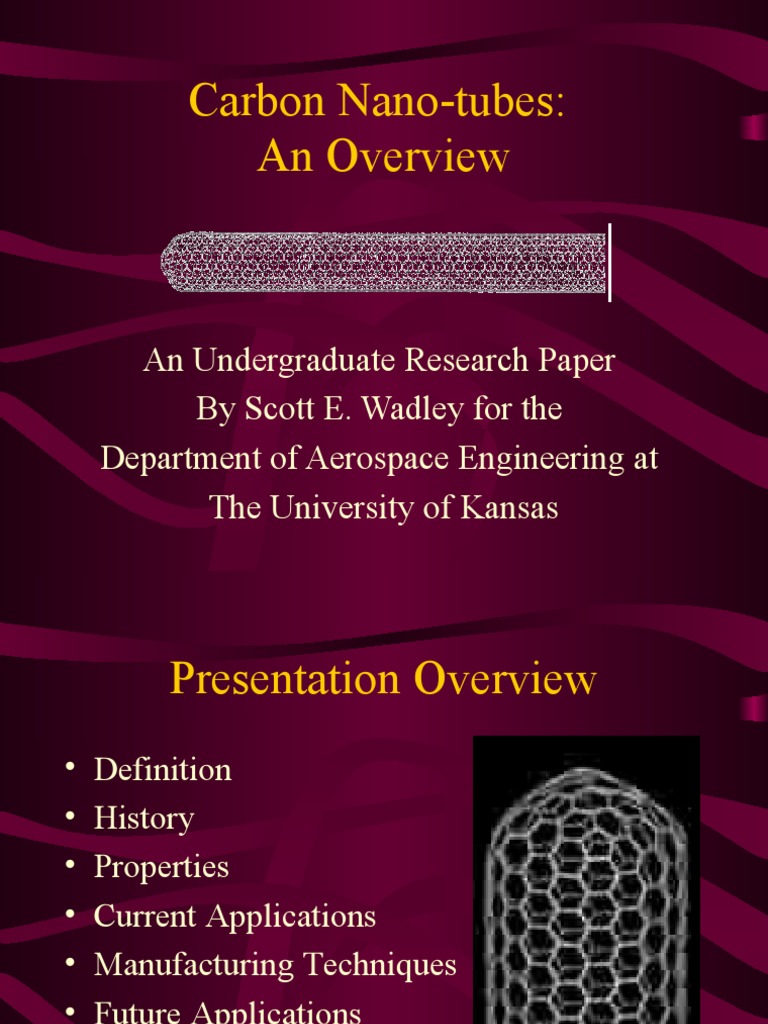 Carbon Nano-Tubes: An Overview | Download Free PDF | Carbon Nanotube ...