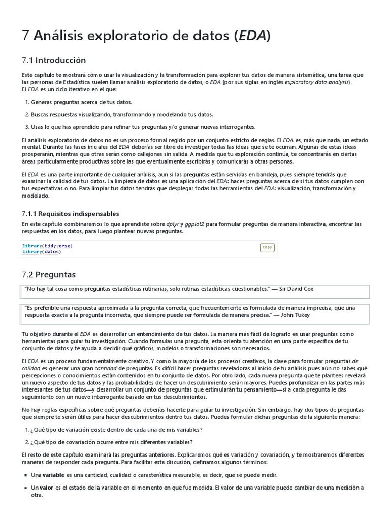 Guía EDA: Visualización y Transformación | PDF | Histograma | Medición