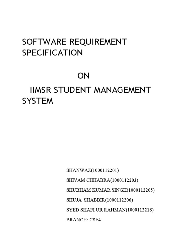 Srs Student Managementdocx | PDF | World Wide Web | Internet & Web