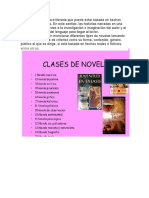 La Novela y Sus Clases