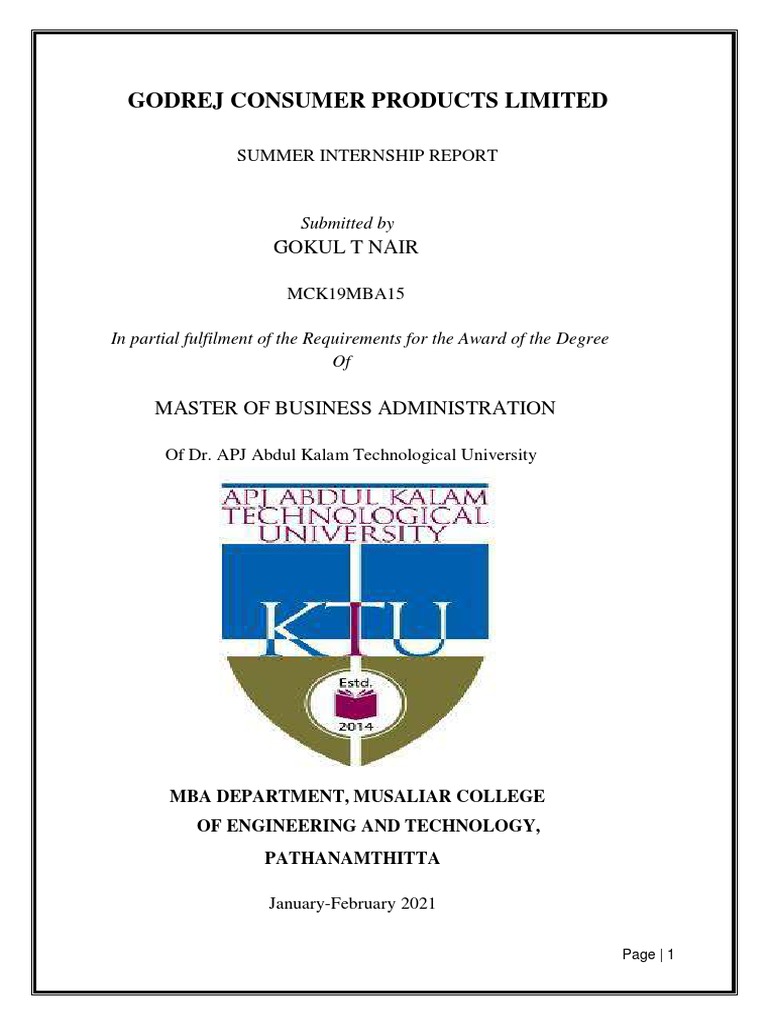 Internship Report For MBA | PDF | Economies | Business
