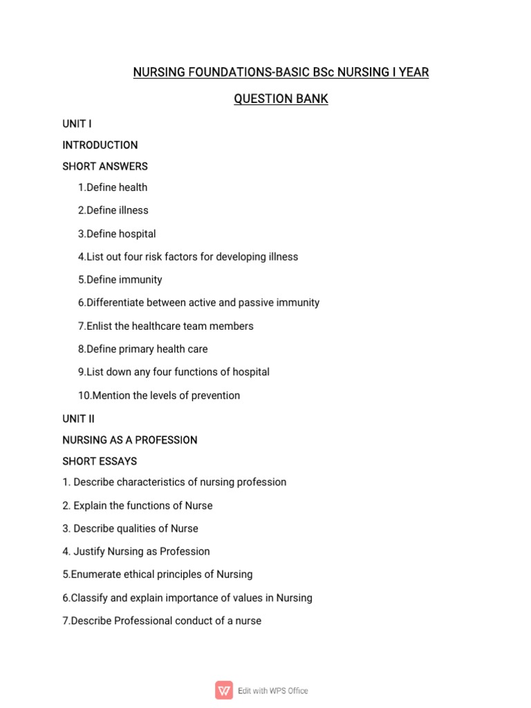 1757 Nursing Foundation Question Bank PDF Condensed Matter Nature