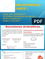 RAZ MATEMATICO SUCESIONES ARITMETICAS PARTE 1        15-09-2021