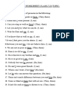 Pronouns Worksheet Revision Class 7