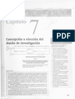 Hernandez et al (2006) Concepción o elección del diseño de inv
