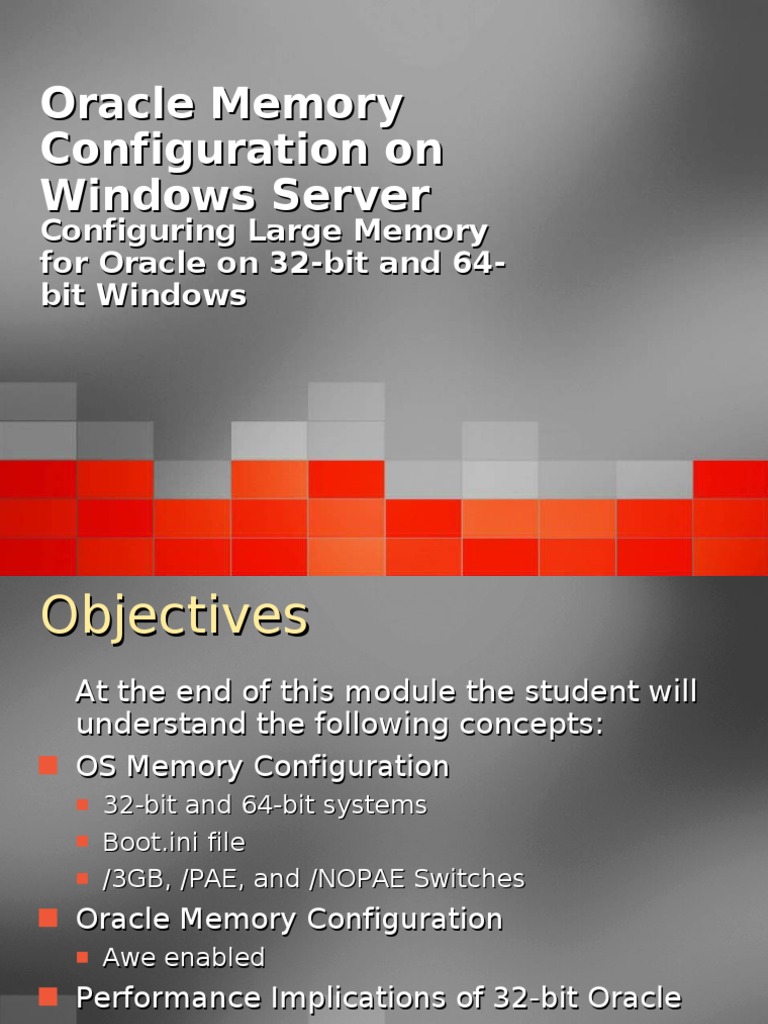 Oracle Memory Configuration For Windows | PDF | 64 Bit Computing ...