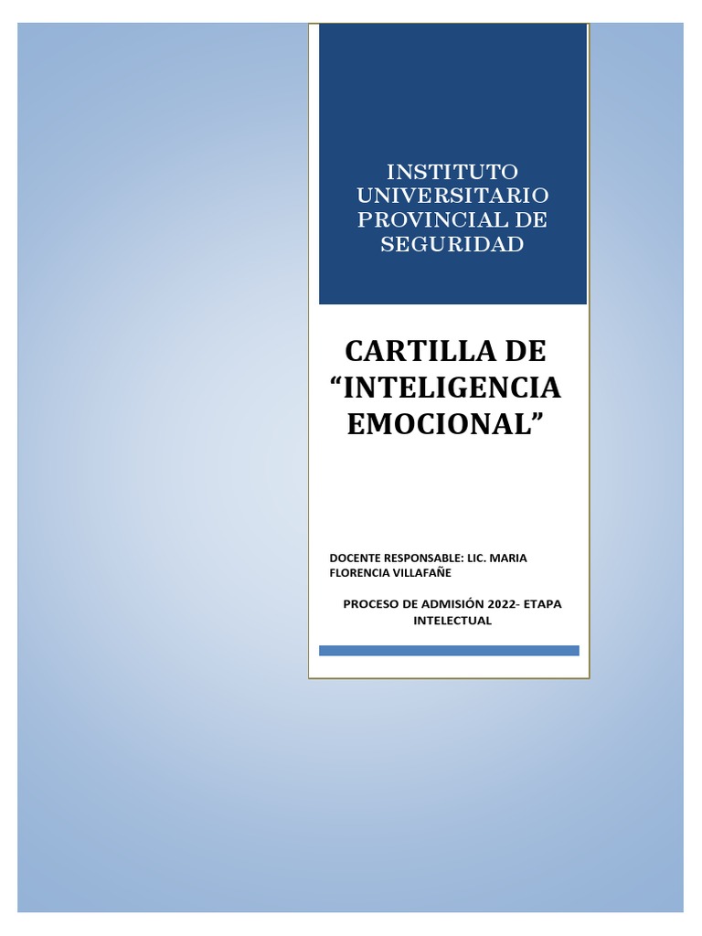 Cartilla Inteligencia Emocional | PDF | Las emociones | Ansiedad