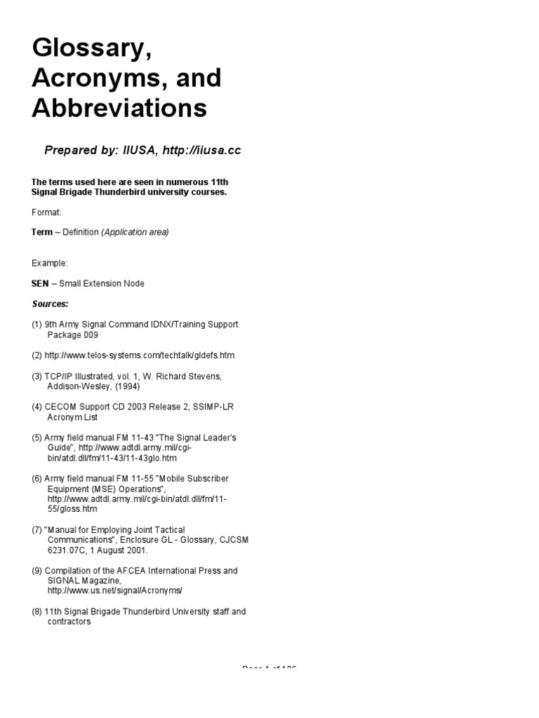 Glossary | PDF | United States Air Force | Telecommunication