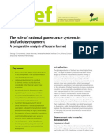 The Role of National Governance Systems in Biofuel Development