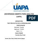 Tarea 1 y 2 de Test Proyectivo de La Personalidad.