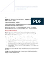 Determine The Relationship Among Business Trade and Commerce