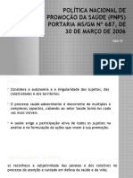 AULA 03 - Política Nacional de Promoção da Saúde (PNPS)
