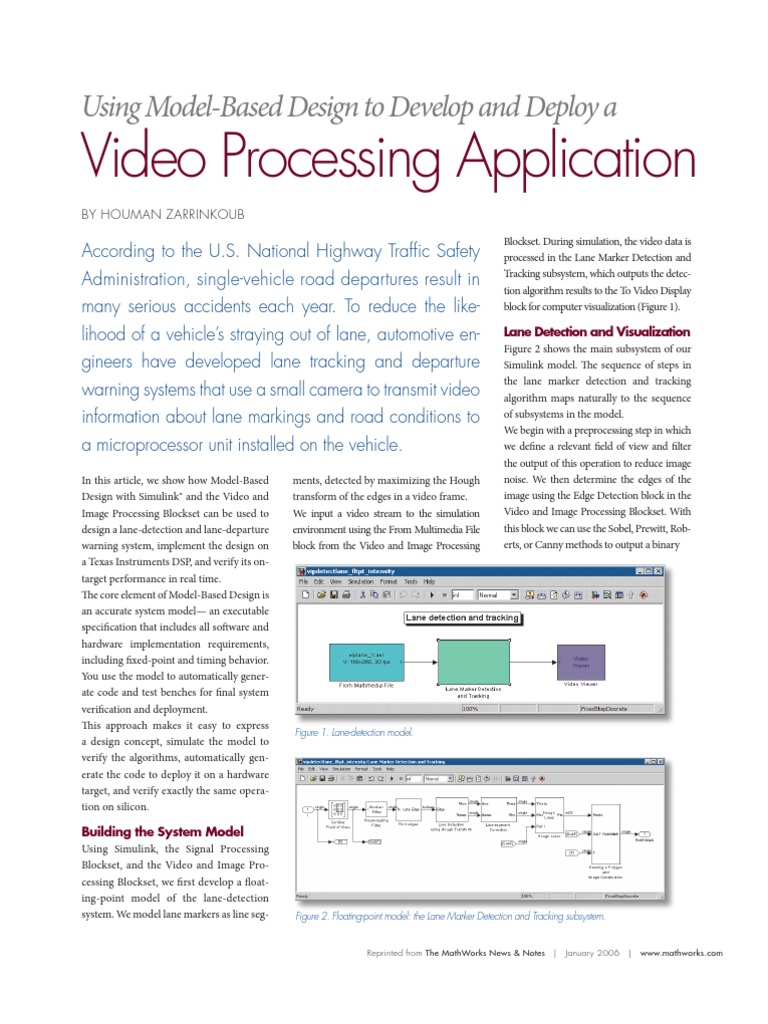 Video Processing Application: Using Model-Based Design To Develop and ...