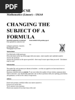 Changing The Subject of A Formula: Edexcel GCSE