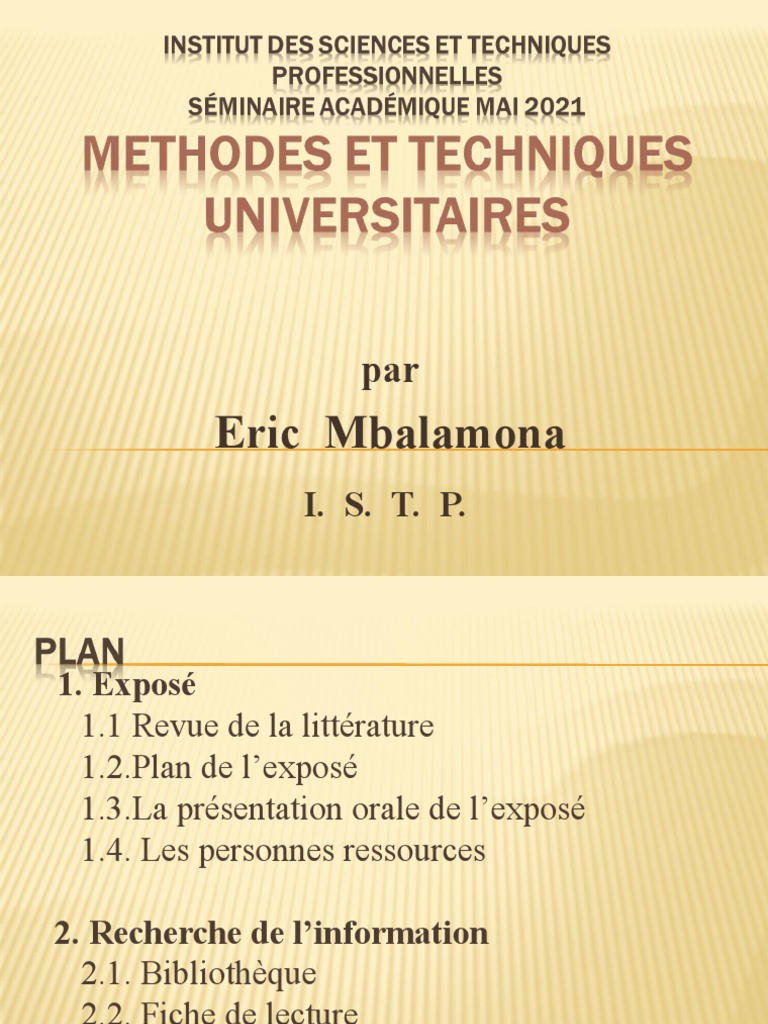 Eric Mbalamona I S T P Pdf