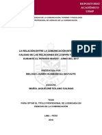 Relación comunicación interna calidad Mype Terah 2017