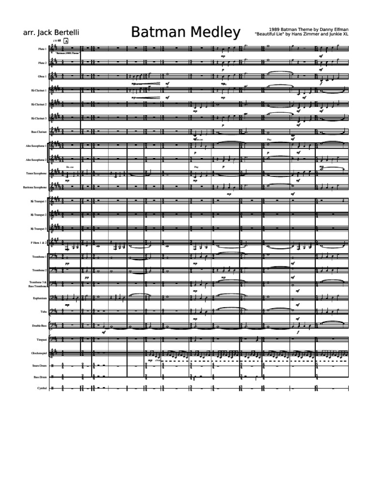 Qdoc Tips Batman Medley For Concert Band Parts PDF Musical