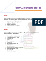 Syllabi of Entrance Tests 2021