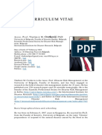 Curriculum Vitae, Assoc. Prof. Vladimir M. Cvetkovic PHD, University of Belgrade, Facuty of Security Studies
