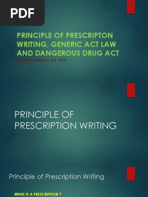 Principles of Prescription Writing