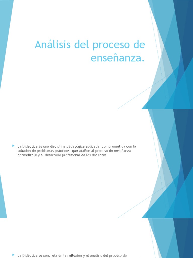 Análisis del Proceso Didáctico Educativo | PDF | Plan de estudios ...