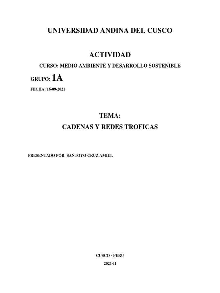 Cadena Trofica y Cadena Alimenticia Ejemplo | PDF